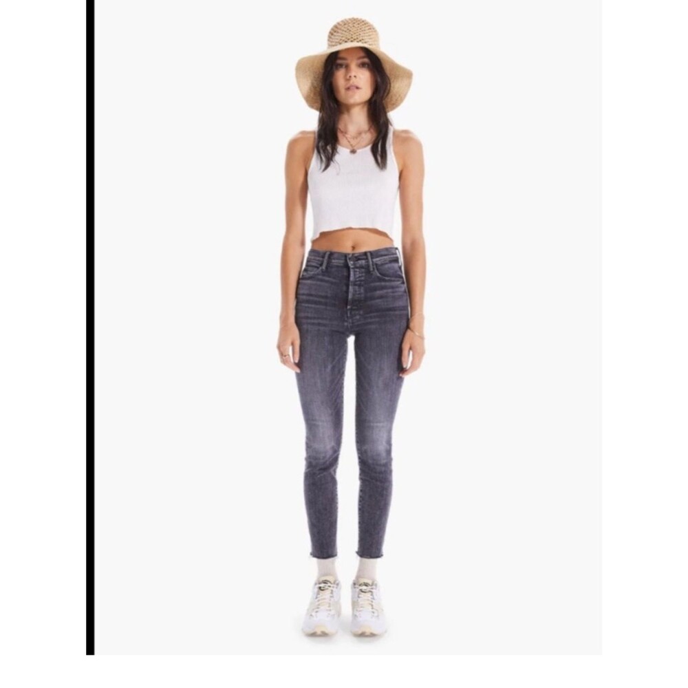 MOTHER The Stunner Ankle Fray Jeans Night Garden 30